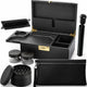 UkGlass Wooden Stash Box Kit – Combination Lock – Grinder, Smell-Proof Bag, Rolling Tray, Tube & 2 Glass JarsJustSmoke.Me