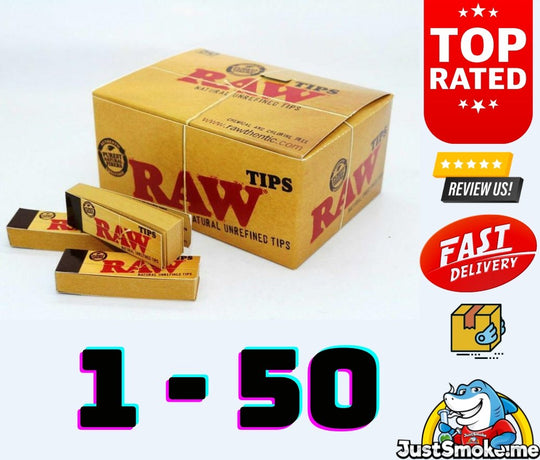 1-50 Booklets | 50 - 2,500 Raw Filter Tips Booklet - 50 Tips Per BookJustSmoke.Me