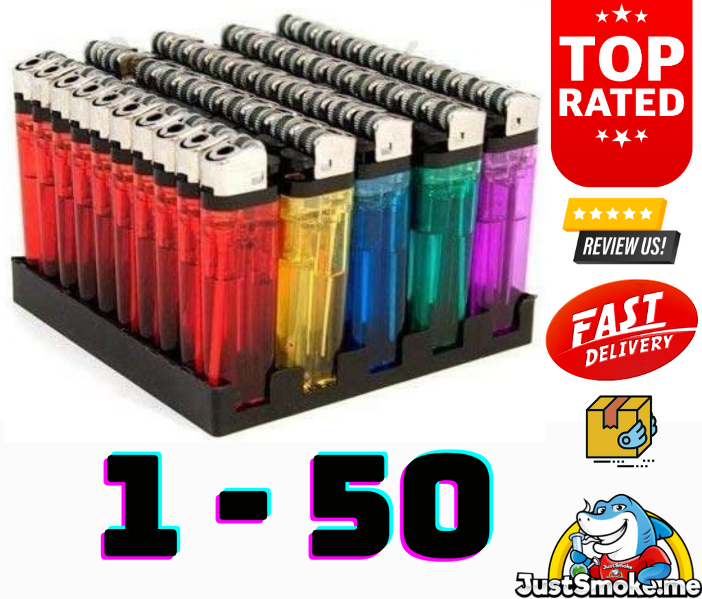 Disposable Lighters | Multi Coloured | 1 - 50JustSmoke.Me