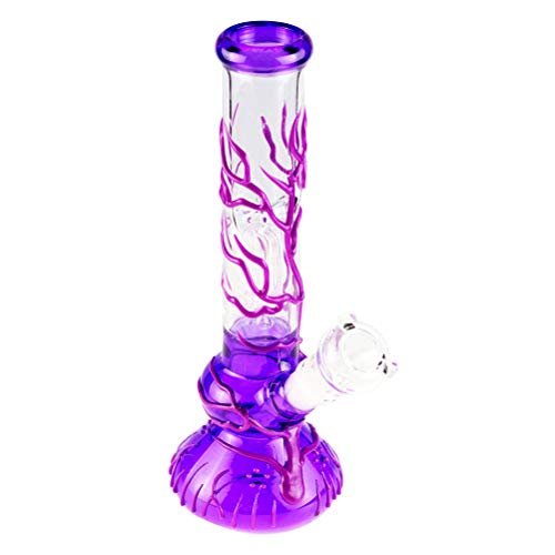 JustSmoke.Me10inch Tall Fluorescence Glass Bong Cool Recycle Oil Rigs Smoking Illuminate Bongs Water Pipe (Purple)JustSmoke.Me