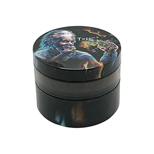 3pc Premium Metal & Plastic Heavy Duty Herb Industrial Grinder , Magnetic Lid Pocket Size Grinder for Dry Herb , BlackJustSmoke.Me