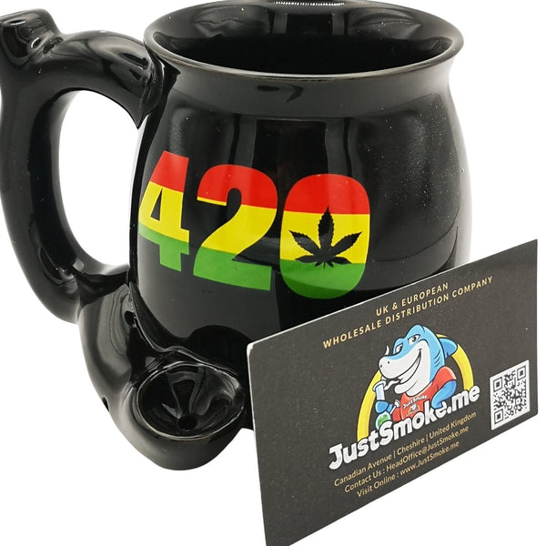 420 (Rasta) - 2 in 1 - Wake & Bake - Ceramic Coffee Mug Bong : Ideal GiftJustSmoke.Me