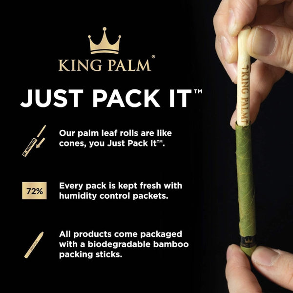 King Palm | 5 XXL | Cordia Leaf - Blunt Wraps & Pre Rolls | Holds 5.gJustSmoke.Me