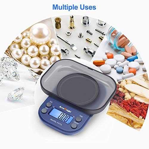 ACCUWEIGHT 255 Digital Lab Scale Portable Mini Precision Scale Pocket Jewelry Scale with Backlight LCD Display, Tare and PCS Features, 300g, 0.01 increments Electronic Multifunctional ScaleJustSmoke.Me