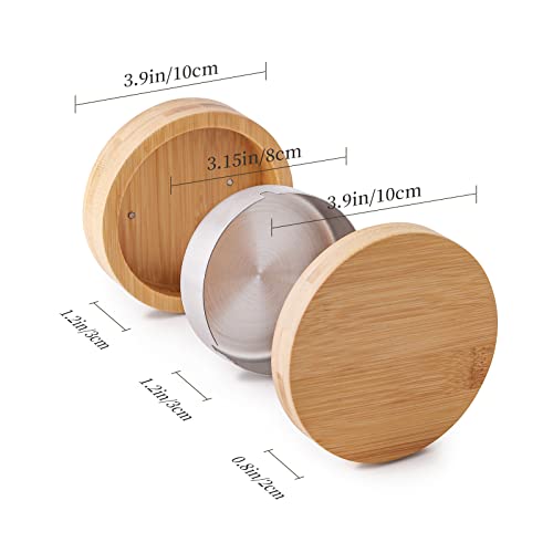 Ashtray with lid VViN Cool Ashtray for weed with Stainless Steel Liner, Cigar Ashtray for Outdoor or Indoor Use, Desktop Bamboo Ash Tray for Patio Home Office Decoration - SmallJustSmoke.Me