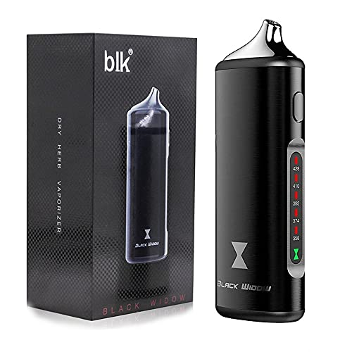 Black Widow Dry Herb Vaporizer 2021 Updated Edition by Jurassic, 2200mAh Battery, 2-in-1 Concentrate and Dry Herb Vape, Ceramic Chamber, 5 Temperature Settings, Stainless Steel Magnetised MouthpieceJustSmoke.Me