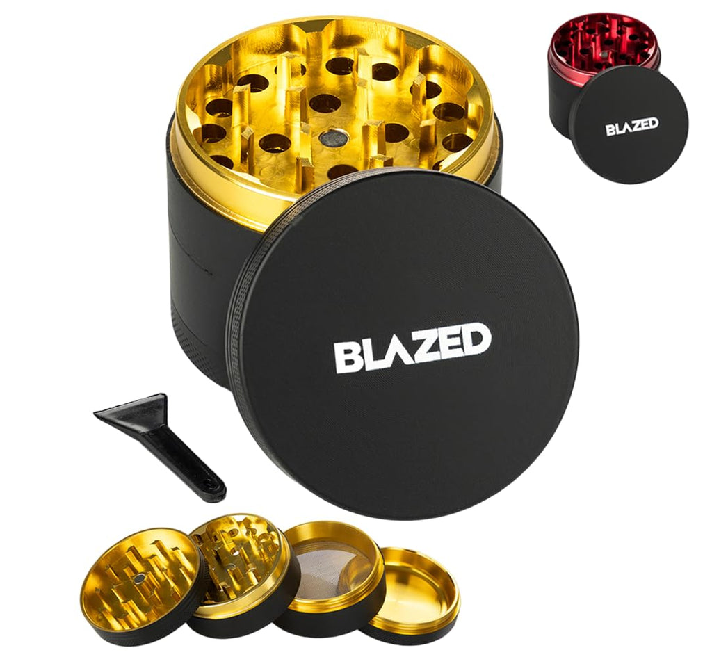 Blazed Large Aluminium Herb Grinder (Gold)JustSmoke.Me