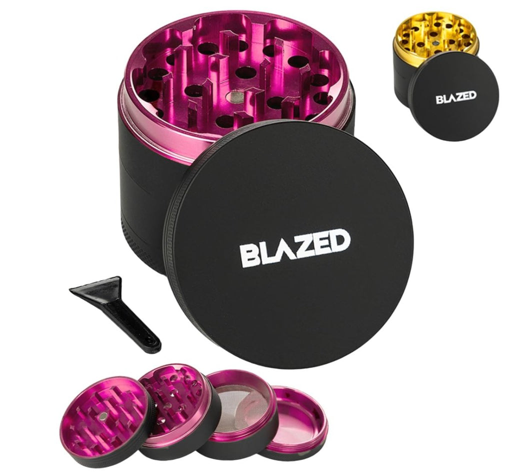 Blazed Large Aluminium Herb Grinder (Pink)JustSmoke.Me
