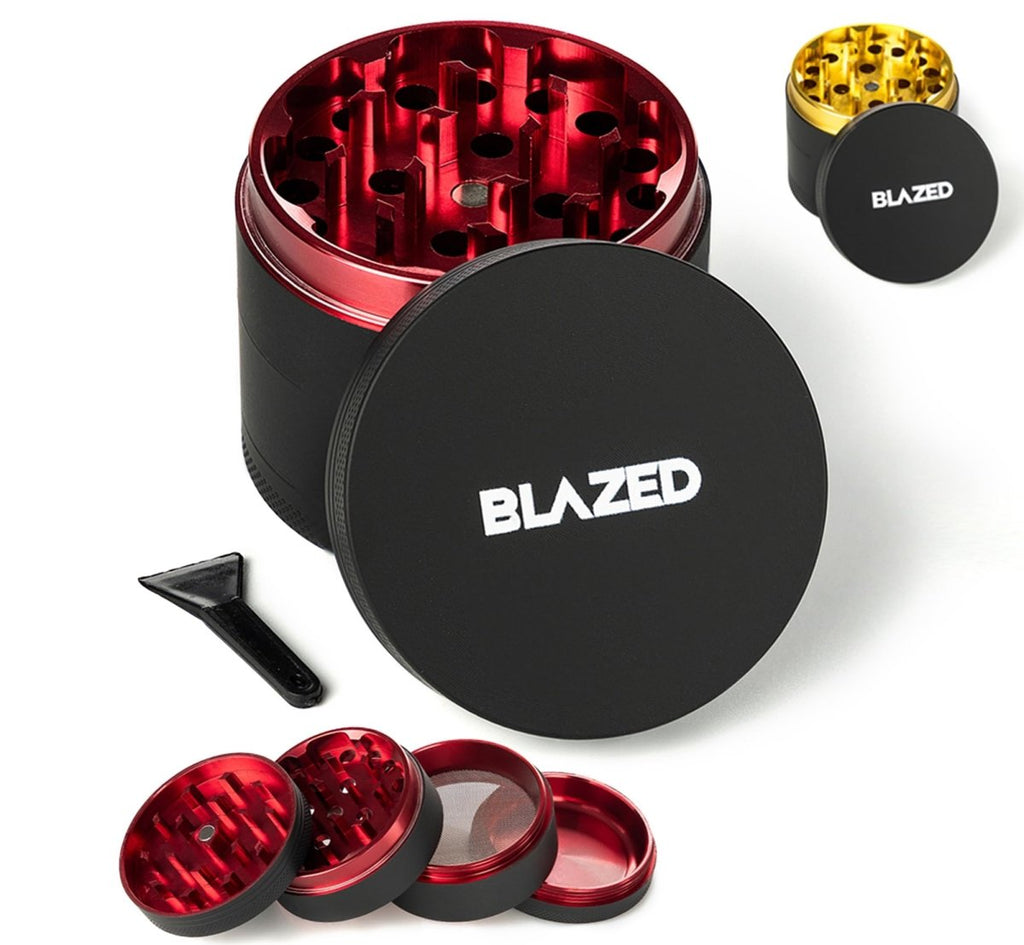 Blazed Large Aluminium Herb Grinder (Red)JustSmoke.Me