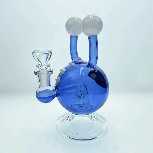 bongbongbong Green Glass Bong, Big Eyes Water Bongs for Smoking Bong Bowl 14.5mm Height 16.5cm Recycling Pipe with Tornado Filter Cute Cartoon Glass Water Bong hookahs Oil Rig BongsJustSmoke.Me