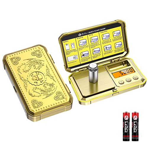Brifit Digital Pocket Scale, 200g Mini Jewelry Scales, Portable Small Gram Scale with Tare Function, LCD Backlit Small Scales, 0.01g Precision, 50g Calibration Weight, for Jewelry, Food, Coffee, CoinsJustSmoke.Me
