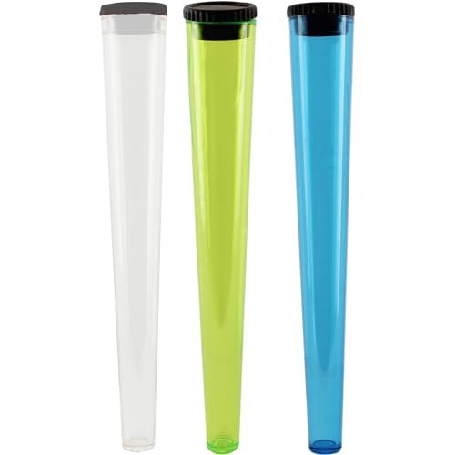 Cherry-on-Top King Size Cone Holder Air Tight Hard Plastic Tube Smoking Rolling Cig Tube, 3 Holders Random ColourJustSmoke.Me