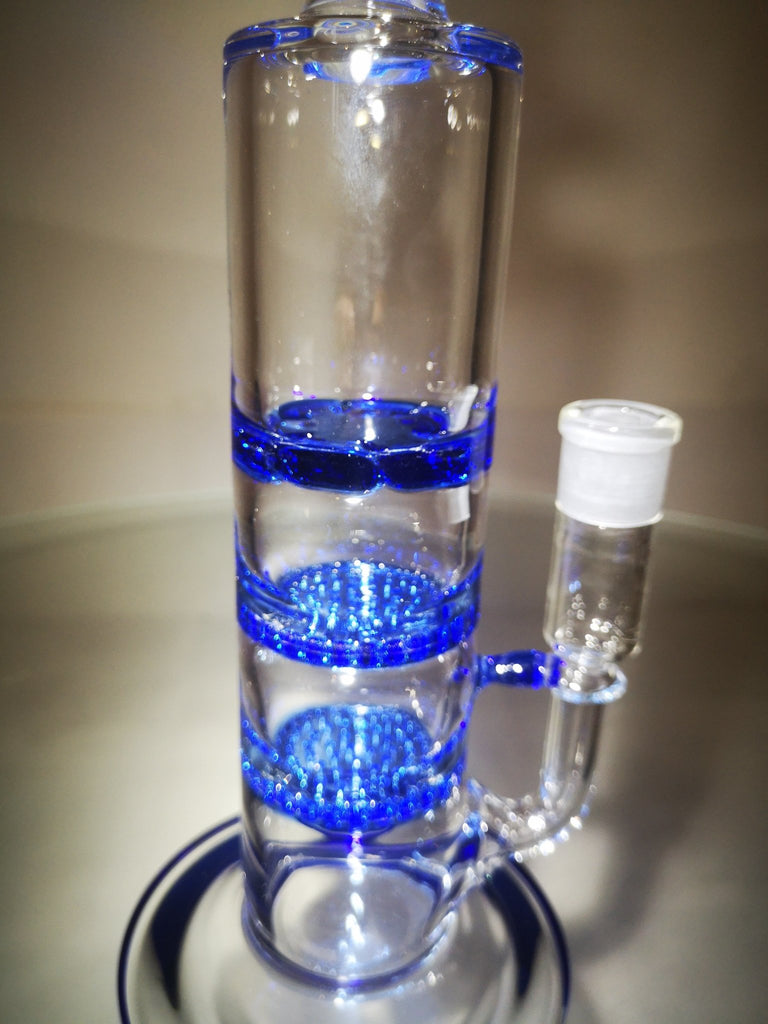 Deluxe : 3 Layer | Large Glass Bong | Tripple Teir Perculators | Water Pipe | Glass Water Bong | Smoking Bong | Oil rigJustSmoke.Me