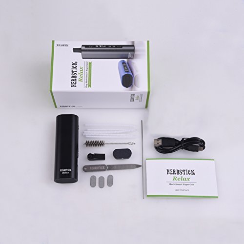 Dry Herb Vaporizer for Aromatherapy Herbs Temperature Control Herbstick Deluxe Herbal Vaporizer- Rechargeable Portable Smoke Vape - 30s Heat up time-(No Nicotine) (Black)JustSmoke.Me
