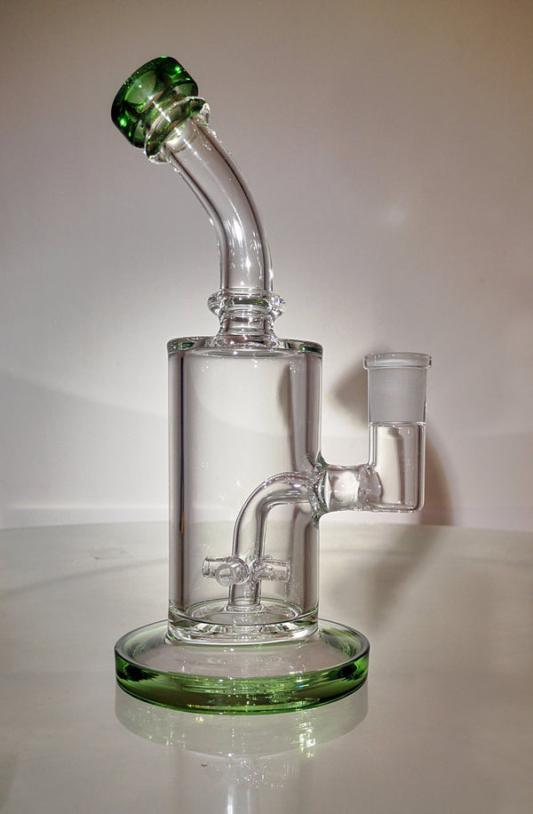 JustSmoke.MeDual Perc : Green Glass Bong | 8 Inch | Dual Flow percolator design | Strong Glass Water Bong | oil rigJustSmoke.Me