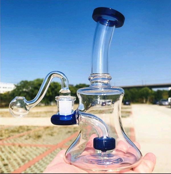 New Glass | 7 Inch Bong | Popular & Strong Design | Glass Water Bong | Smoking Bong | Oil rigJustSmoke.Me