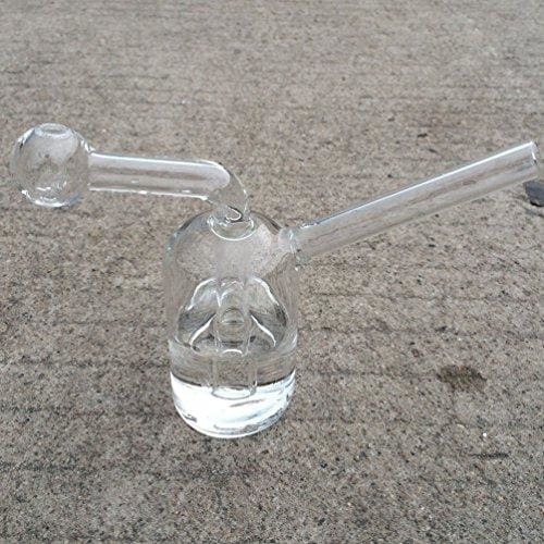 Glass Bong Pipe - 12cm Mini Hookah Smoking Filter Water Pipes Percolator Bongs (Clear)JustSmoke.Me