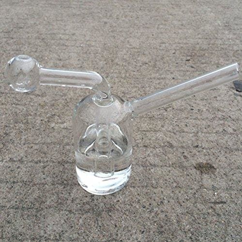 JustSmoke.MeGlass Bong Pipe - 12cm Mini Hookah Smoking Filter Water Pipes Percolator Bongs (Clear)JustSmoke.Me