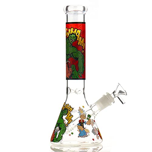 Glass Bong with Tornado percolate, Water Bongs with 14.5mm Bong Bowl Height 26cm Weight 500g Glass Pipe for Smoking Hookah Glass Water Bong (Red Bong)JustSmoke.Me