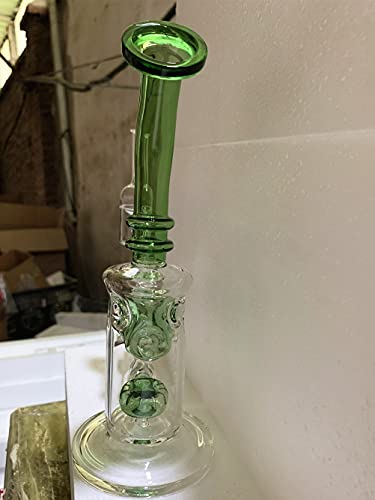 JustSmoke.MeGlass Honeycomb Bong Smoking Water Pipe Perc Wax Dab Rig Bubblers with Quartz Banger Cap Bowl for Bongs (Green)JustSmoke.Me