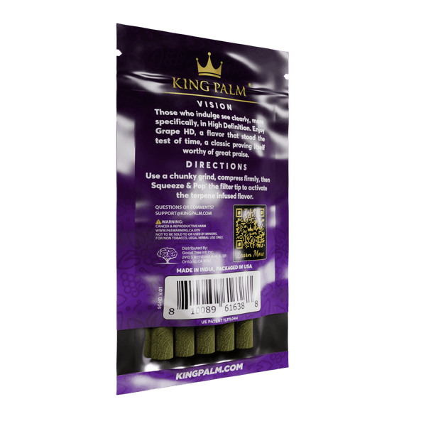 King Palm | 5 Grape HD | Cordia Leaf / Blunt Wraps & Pre RollsJustSmoke.Me