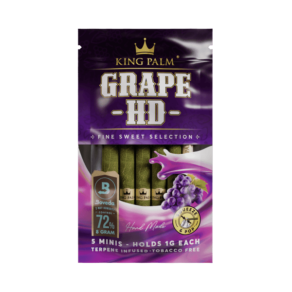 King Palm | 5 Grape HD | Cordia Leaf / Blunt Wraps & Pre RollsJustSmoke.Me