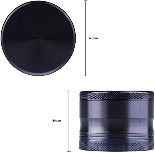 Herb Grinder Clear Cover, Portable Grinder Herb with Sifter and Magnetic Grinder for Most Herbs with Pollen Scraper 63mm 4 Layers (Blue)JustSmoke.Me