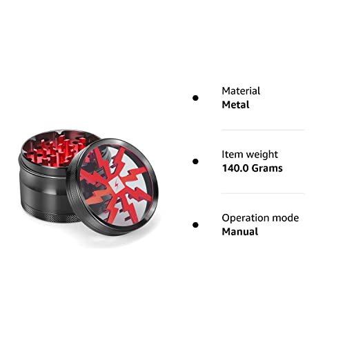 Herb Grinder Clear Cover, Portable Grinder Herb with Sifter and Magnetic Top Best Grinder for Tobacco and Most Herbs with Pollen Scraper 63mm 4 LayersJustSmoke.Me