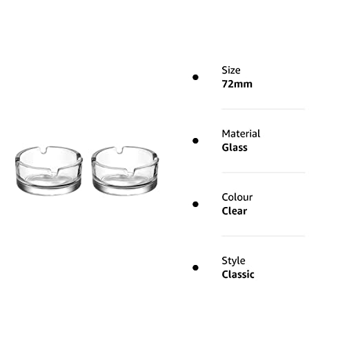 KEYF Simple & Practical Glass Ashtrays Set of Two Cigarette Grove Stackable LAV (72mm)JustSmoke.Me