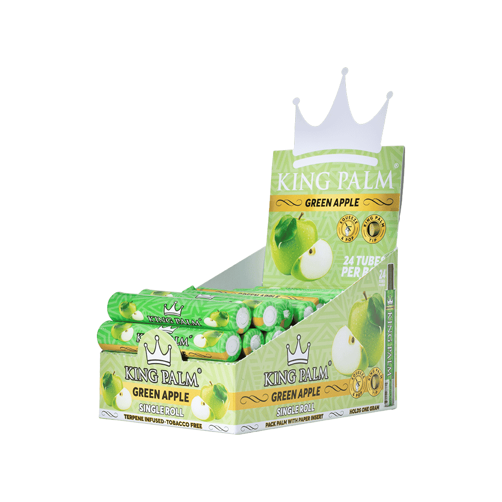 Green Apple | Cordia Leaf / Flavoured Blunt Rolls & Cones - King PalmJustSmoke.Me