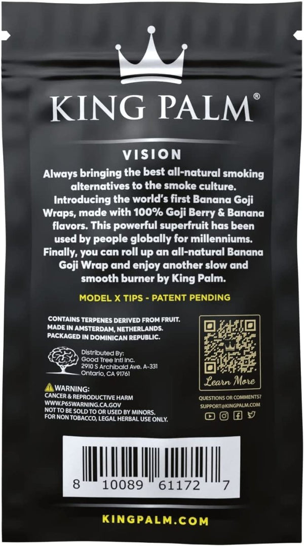 King palm - 4 Goji Berry - Banana Flavoured - Blunt Wraps & Filter Tips - Justsmoke.meJustSmoke.Me