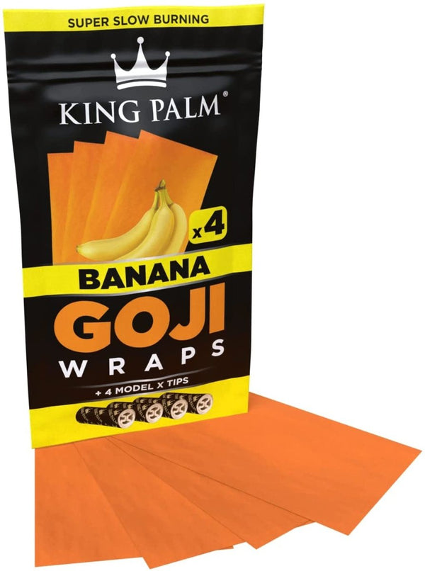 king palmBanana - 4 GOJI BERRY LEAF Wraps + 4 Filter Tips - Justsmoke.meJustSmoke.Me