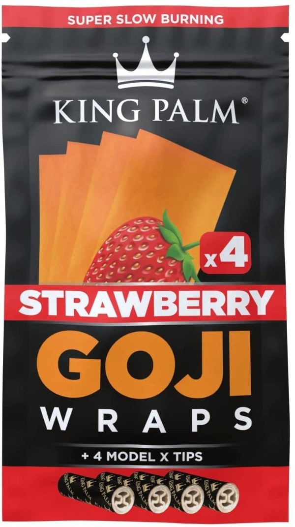 King Palm - Goji Berry - 4 Strawberry Flavoured Blunt Wraps + Filter Tips @ Justsmoke.meJustSmoke.Me