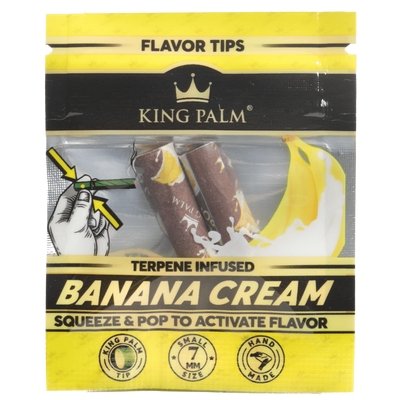 King Palm | Banana Cream | Flavoured Filter Tips | 7mm | Squeeze & PopJustSmoke.Me
