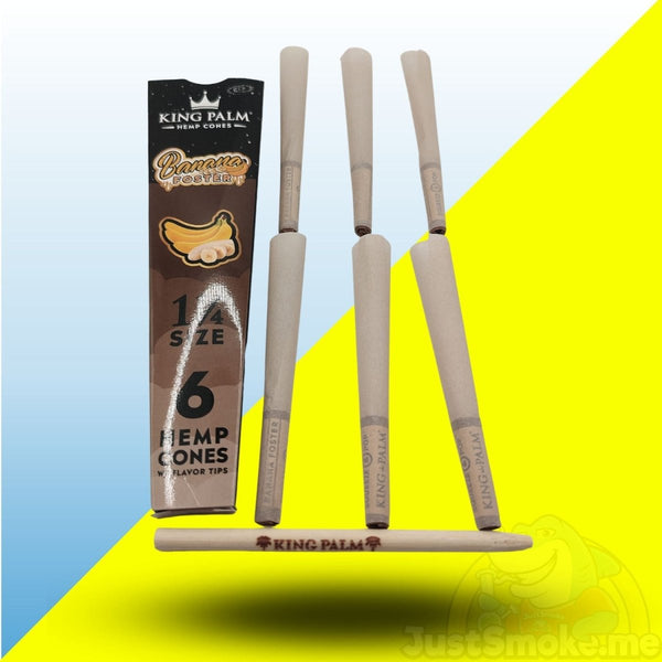King Palm | 6pc Banana Foster | Hemp Cones & Pre RollsJustSmoke.Me