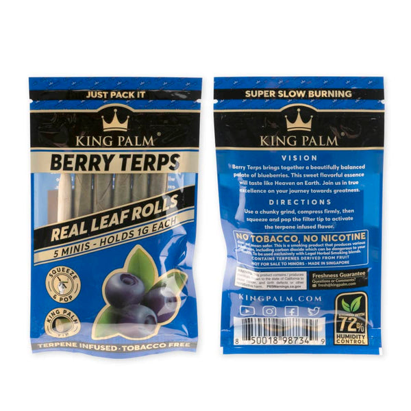King Palm | 5 Berry Terps | Palm Leaf & Blunt Wraps | 1.g | Pre Roll / Cone - by justsmoke.meJustSmoke.Me
