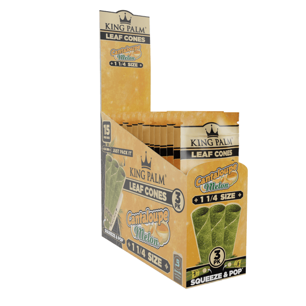 King Palm | 3pc Cantaloupe Melon | Cordia Leaf / Blunt Wraps & RollsJustSmoke.Me