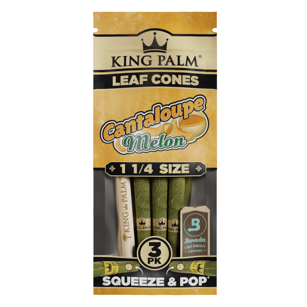 3pc Cantaloupe Melon | Cordia Leaf / Blunt Wraps & Rolls - King PalmJustSmoke.Me