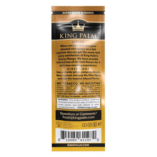 King Palm | Honey Mango | Cordia Leaf / Flavoured Blunt Wraps & ConesJustSmoke.Me