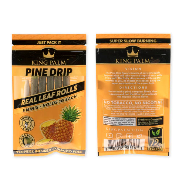King Palm | 5 Pine Drip | Cordia Leaf / Blunt Wraps & Pre RollsJustSmoke.Me