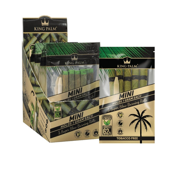 King Palm | 5 Natural Cordia Leaf Rolls | Minis 1.g | Blunt WrapsJustSmoke.Me