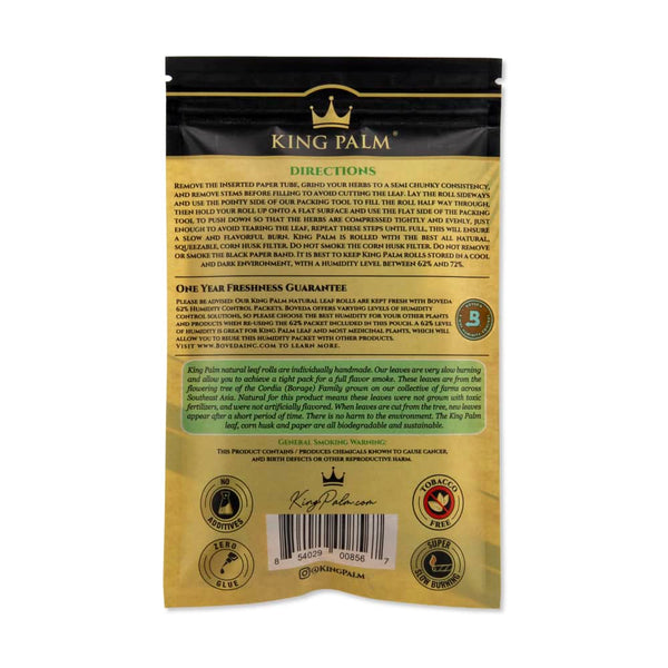 King Palm | 5 XL | Cordia Leaf / Blunt Wraps & Pre Rolls | Holds 3.gJustSmoke.Me