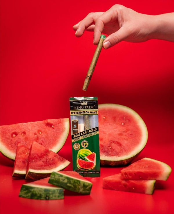 King Palm | Watermelon Wave | Cordia Leaf / Blunt Wraps (Slim 1.5g)JustSmoke.Me