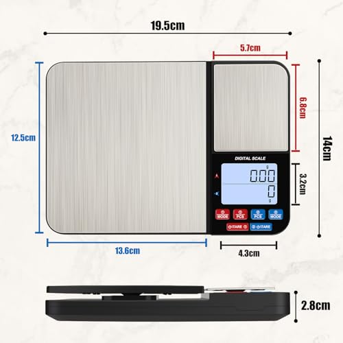 Kitchen Scale, [New Version] Diyife Dual Platform Digital Scale Stainless Steel, [10kg/0.01g] High Precision Food Scale with LCD Display, PCS Features, Tare for Baking, Coffee, Jewelry, MedicineJustSmoke.Me