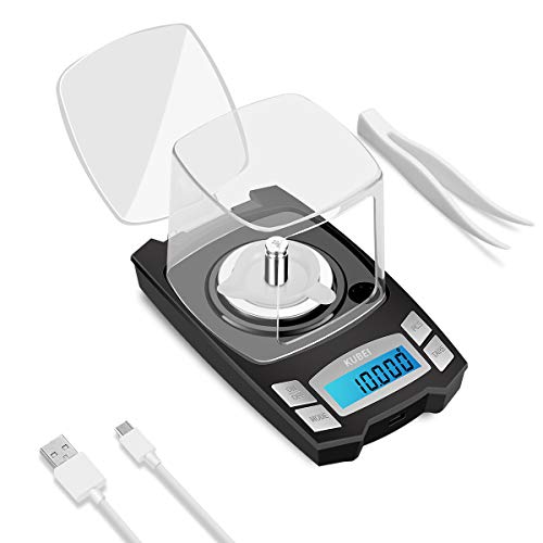 KUBEI USB Rechargeable Digital Milligrams Scale 100g x 0.001g, High Precision Jewelry Scale, Reloading Professional Mini Digital Pocket Scale, Portable Electronic Scale Weight Grams and OzJustSmoke.Me