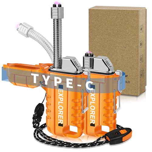 lafagiet Type C Rechargeable Lighter, 360° Flexible Neck, Wind & Water Proof, Electric Arc Lighters for Candle, CampingJustSmoke.Me