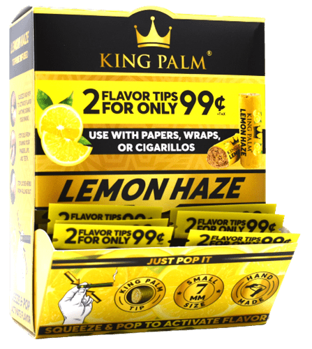King Palm | Lemon Haze | 7mm Flavoured Filter Tips - JustSmoke.meJustSmoke.Me