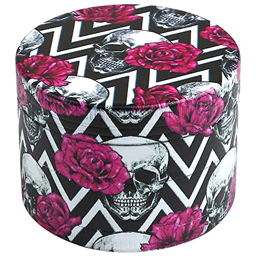 LIHAO 2 inch Grinder 4 Layer Zinc Alloy Spice Grinder - Rose, Skull & Wavy PatternJustSmoke.Me