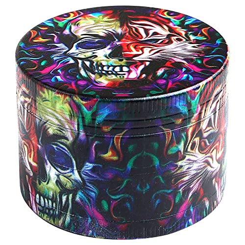 LIHAO 2 inch Grinder 4 Layer Zinc Alloy Spice Grinder - Tiger SkullJustSmoke.Me