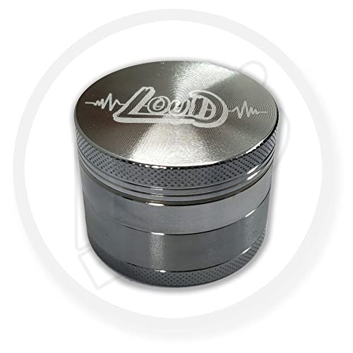 Loud Magnetic Herb Grinder - 4 Piece - Genuine UK Brand - 50mm Diameter - VSD (Grey)JustSmoke.Me